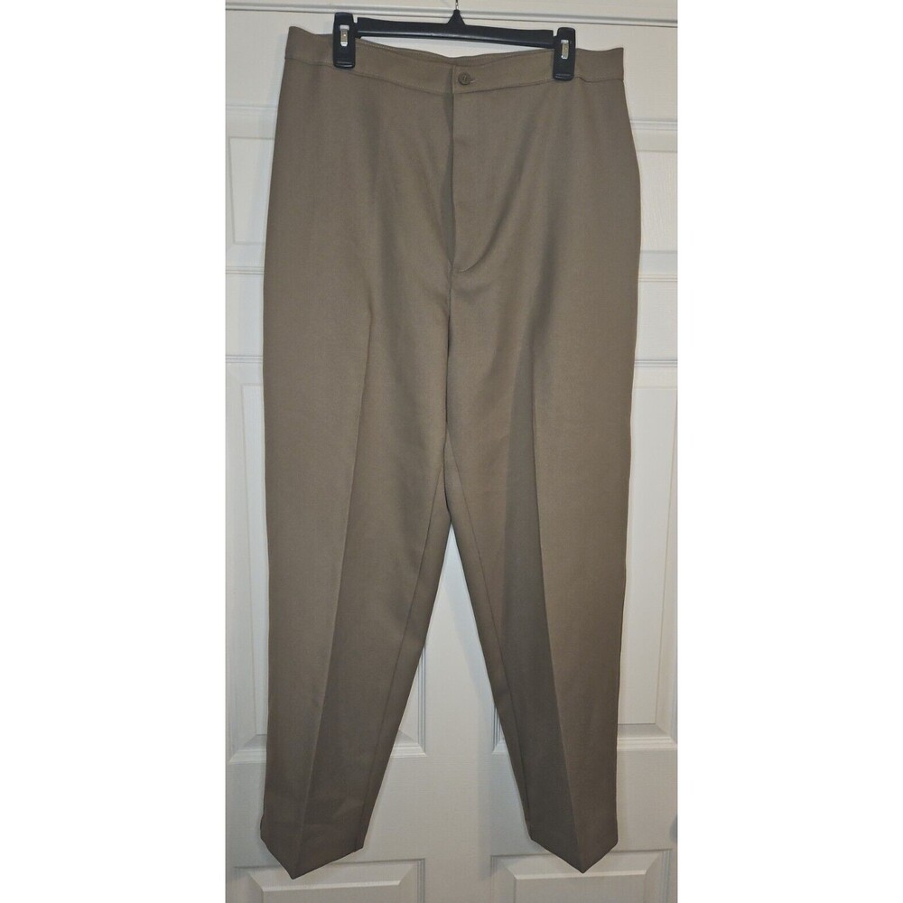 Bend Over Womens Brown Khaki Polyester Dress Pants Slacks Size 18 Inseam 29"